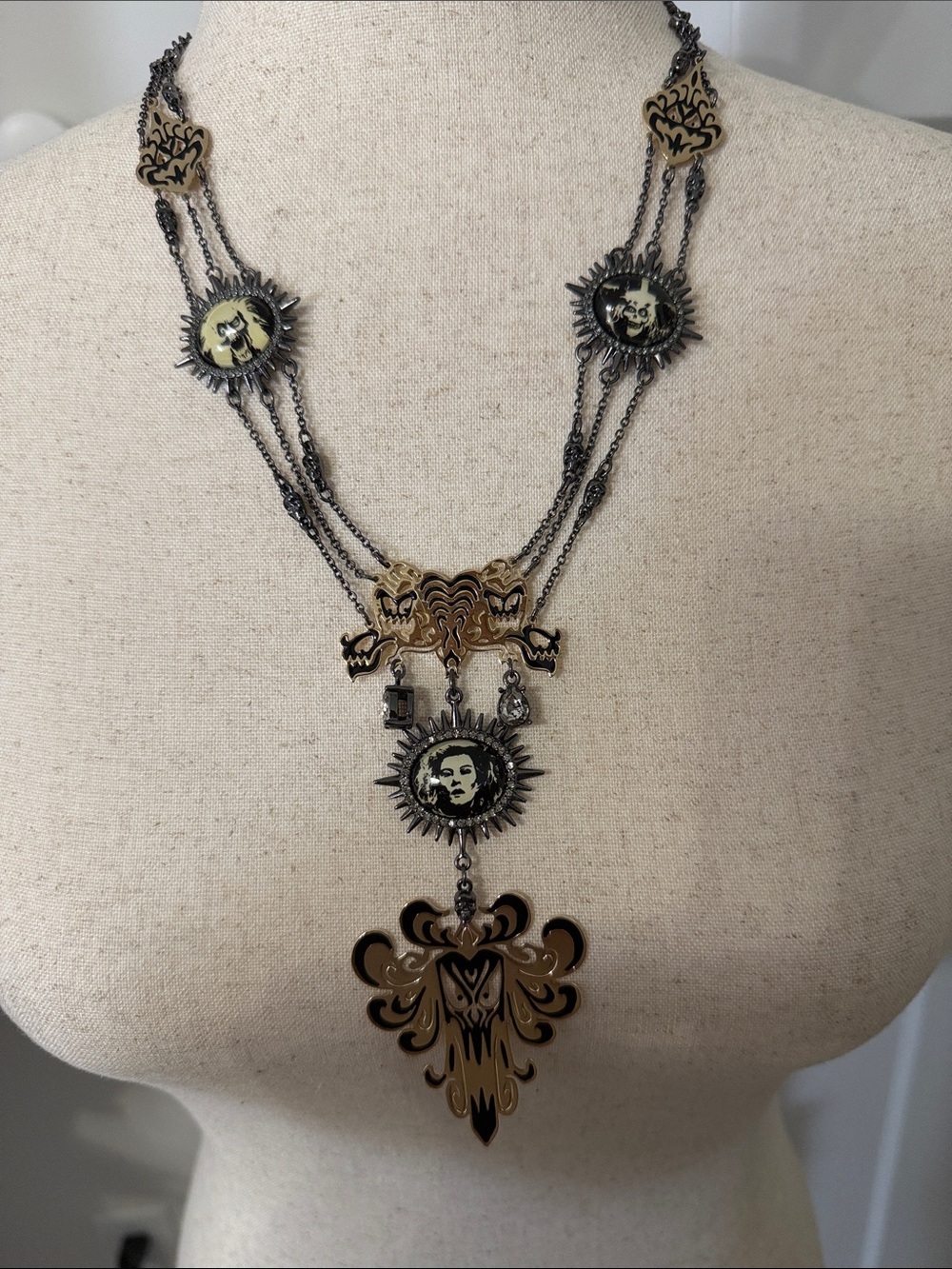 Betsey Johnson Disney Parks Layered Madame Leota Pendant Necklace